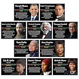Arosche Black History Month Decorations Posters 10pc Famous African American Posters Celebration Motivational Learning Charts for Home, School, Classroom, Bulletin Board, Wall, Hallway Decor