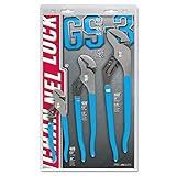 Channellock GS-3 Tongue and Groove Plier Set, 6 1/2", 9 1/2" and 12", Straight Jaw
