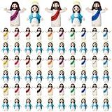 ARCHCRTC 60 Pcs Mini Jesus Figures Tiny Jesus Loves You Figurine Little Virgin Mary Figurines Miniature Religious Christ Savior Doll for Sunday Easter Egg Stuffers Gift (60, Multicolor)