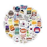 BulbaCraft South Korea Stickers, Korean Stickers for Water Bottle & Laptop - South Korea Party Favors & Decorations, Waterproof Vinyl Decals, Gifts for Women & Men