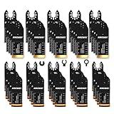 AMZWEI 50PCS Multi Tool Blade Kits, Professional Titanium Oscillating Tool Blades for Metal, Wood, Plastic, Curved Edge Oscillating Saw Blades Compatible with Dewalt Milwaukee Ryobi Rockwell Fein