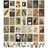 97 Decor Vintage Posters for Room Aesthetic - 35pcs Vintage Art Wall Collage Kit, Cottage Core Room Decor, Earthy Forest Animal Wall Art Prints, Cottagecore Posters Nature Decor for Bedroom (4"x6")