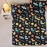 Yibeizi Dinosaur Space Twin Sheets Set for Boys, Kids Cute Planet Printed Microfiber Bedsheets Deep Pocket Bed Sheet & Pillowcase Sets 3 Pieces