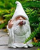 Leverse Middle Finger Decor Statue, 5.9in Smoking Wizard Dwarf- Funny Garden Gnomes Outdoor Decorations for Lawn Patio Yard Home Decor Easter Halloween