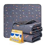 Sunheir Washable Pee Pads for Dogs - 2-Pack Thick Heavy Absorbency Reusable Pee Pads Prevent Leakage Non-Slip, Waterproof Pet Training Pads for Puppy Playpen, Crate, Whelping Box, Potty Training, Grey
