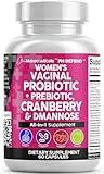 Clean Nutraceuticals Vaginal Probiotics for Women with Cranberry, D-Mannose, Prebiotics, pH Balance Support, Feminine Health, Urinary Tract Cleanse – Capsule Alternative to Gummies – 60 Count