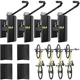 AM alphamount Swivel Bike Wall Mount, Metal Wall Bike Rack with Durable Sleeves, Space-Saving Vertical Bike Rack with 180° Swivel for Home and Garage, Bike Wall Mount Up to 66 lbs, 4-Pack