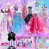 ONE TO FOUR 800+Pcs - Fashion Designer Kit for Girls with 6 Mannequins - Arts and Crafts Kit- Sewing Kit for Kid Ages 8-12 -Girls Gift Age 6 7 8 9 10 11 12-Gifts for Teen Girls