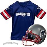 Franklin Sports NFL New England Patriots Kids Football Helmet and Jersey Set - Youth Football Uniform Costume - Helmet, Jersey, Chinstrap - Youth M