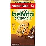 belVita Breakfast Sandwich Dark Chocolate Creme Breakfast Biscuits, Value Pack, 12 Packs (2 Sandwiches Per Pack)