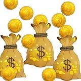 Wallet Balloons Gold Coin Balloons Ideal Decor for Gold Rush Themed Parties/New Year/Christmas/Halloween//Birthday /Wedding/Anniversaries/retro parties/college entrance/graduation parties13pcs
