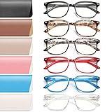 NOVIVON 6 Pack Reading Glasses with 6 Cases – Blue Light Blocking Readers for Women & Men, Computer eye glasses, Cheaters