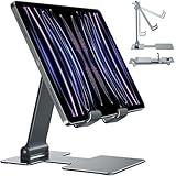 Anozer Tablet Stand,Adjustable Tablet Holder for Desk,Foldable for iPad Stand Dock Holder for iPad Air 5/4/Mini 6/Mini 5/10.2/Pro 12.9/Pro 11,Portable Monitor,Surface (4-13 inch)-Grey
