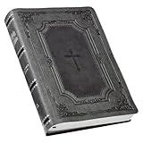 KJV Holy Bible, Super Giant Print Faux Leather Red Letter Edition - Thumb Index & Ribbon Marker, King James Version, Gray/Black (KJV Super Giant Print Editions)