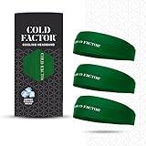 COLD FACTOR Instant Cooling Headband 3 Pack | Advanced Evaporative Comfort for Sports & Outdoor | UPF 50+ Protection | Long-Lasting Coolness | Ideal for Fitness, Hiking, Yoga, & Running (Hunter Green)
