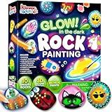 JOYIN Rock Painting Kit- Glow in The Dark Rock Kit, Arts and Crafts for Kids Ages 6-12, Art Supplies Toy, Kids Craft Paint Kits, Arts & Crafts for Boys Girls Birthday Party Gift Toy