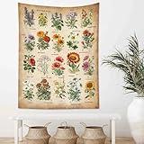 ECOTOB Vintage Floral Vertical Tapestry Colorful Wildflower Nature Plant Aesthetic Wall Tapestry for Bedroom Reference Illustrative Botanical Tapestry for Living Room Dorm, 40W x 60L Inches