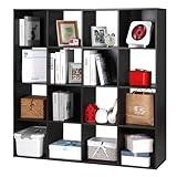 PACHIRA E-Commerce 16 Cube Closet Cabinet, Unit Shelf, Wooden Storage Cube, Bookshelf File Organizer Rack in Living Room, Bedroom, Study, Dark Brown
