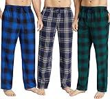 JupiterSecret Mens Pajama Pants Set Flannel Cotton Lightweight Sleep & Lounge Pants, PJ Bottoms with Pockets and Button Fly