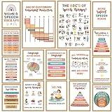 16 Speech Therapy Posters for Therapy Room (Size A4 8.3x11.7 inches) Speech Therapy Materials, Speech Therapy Decorations for Classroom, Bulletin Board Speech Therapy, Speech Therapy Decor (No Frame)
