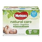 HUGGIES Natural Care Unscented Baby Wipes, Sensitive, 3 Refill Packs, 552 Count Total