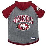 Pets First NFL San Francisco 49ers Hoodie for Dogs & Cats. | NFL Football Licensed Dog Hoody Tee Shirt, Medium | Sports Hoody T-Shirt for Pets | Licensed Sporty Dog Shirt