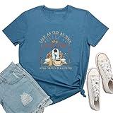 BLACKMYTH Women Book Shop Graphic Tees Soft Crewneck Tshirts Heather Indigo Small
