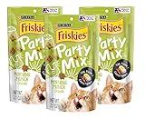 Purina Friskies Party Mix Cat Treats, Morning Munch Crunch with Egg, Bacon & Cheese Flavors, Crunchy & Bite-Sized Cat Treats, 2.1 OZ Pouch (Pack of 3)
