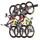 Wallavant Bike Rack Wall Mount, Bike Hooks for Garage Storage,Vertical Bike Hanger for Indoor Use, Holds Up to 300 lbs, Adjustable Hook System with 4 Hooks and 3 Rails,48 Inches, Black