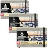 ARTEZA Watercolor Book, Pack of 3, 80 Pages Each, 3.5x5.5 Inch Watercolor Notebook, 110lb/230gsm Water Color Paper