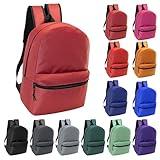 24-Pack 17" Backpacks for Kids - Bookbags in Bulk for Elementary, Middle, and High School Students, 12 Assorted Colors