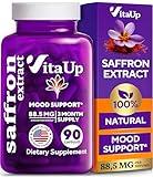 VitaUp Saffron Supplements - USA Made Saffron Extract Supplement 88.5mg - Crocus Sativus for Mood, Energy & Cognitive Support - 90 Vegan Capsules