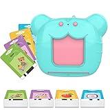 Petma Talking Flash Cards for Toddlers, Fox/Tiger Card Early Learning Machine-Solid ABS, Non-Fluorescent Paper, Alphabet & Tang Poetry Learning, Toys for Ages 3+ (Blue, Medium)
