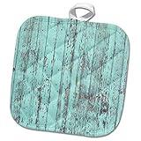 8x8 Potholder - Image of Pretty Aqua Weathered Wood Lens Art by Florene - Trendy Textures