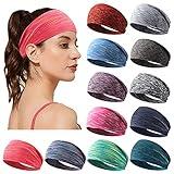 Jesries Women's Workout Headbands Non Slip Sport Sweatbands Yoga Hairbands for Travel Fitness Athletic Elastic Moisture Wicking for Girls