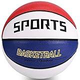 KUYOTQ Kids Youth Size 5 (27.5") Sports Basketball Moisture Absorbing Composite Leather Indoor Outdoor Junior Basketball for Boys Girls Game Gifts (Deflated,Red White Blue)
