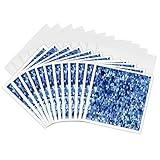 3dRose Greeting Cards - Image of Wavy Quilt in shades of Blue - 12 Pack - lens Art by Florene - Trendy Textures