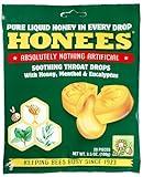 Honees Honey Menthol Cough Drops - 20-Piece, Single Pack Honey-Filled Lozenges | Temporary Relief from Cough | Soothes Sore Throat | All Natural