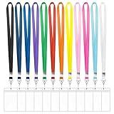 12 Pack Lanyards for ID Badges Cruise Lanyard for Ship Cards with Waterproof ID Badge Holder Cruise Essentials 2025 (12 Colors)