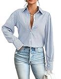 Zeagoo Womens Blouses Button-Down Shirts Long Sleeve Tops for Women Print Blouse Fashion