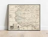 Negroland Map - Adjacent Countries Guinea Ghana - Historic Document for all Future Generations - 1747 West African American Wall Art History - Slave-Coast Trade Regions - Poster Repro (23"x28")
