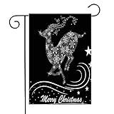 Pansyhome Welcome Garden Flag Vertical Easy with Edit Merry Cold Christmas Textures Seasonal Holidays Flake Fantasy Jumping to Celebrate Yard Outdoor Decorative 12 x 18 Inch