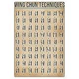 8x12 IN Wing Chun Techniques Metal Tin Signs Wing Chun Knowledge Science Posters Wing Chun Beginner's Guide Gift Plaques Home Martial Arts Room Bedroom Wall Decor es
