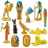 LEBERY Ancient Egypt Toys Egyptian Toy for Kids Miniature Egyptians Figurines Set Pyramid Mummy Playset Egyptian Party Decorations Supplies Birthday Surprise for Boys Girls - 12Pcs