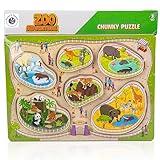 Chunky Zoo Puzzle for Kids – 6 Piece Animal Jigsaw Puzzle Game – Forest & Twelfth Educational Brain Teaser Toys for Learning & Problem Solving – Colorful Patterns, Great Gift for Kids