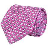 WITZROYS 100% Silk Ties for Men Handmade Neckties with Animal Printed Patterns+Gift box … (Dogs - White on Hot Pink, Regular Length - 59")
