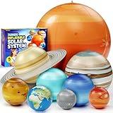 Inflatable Solar System Planets for Kids - Science Toys - Boys Room Decor Ceiling - Space Gifts - Outer Space Themed Party Decorations - Astronomy Gifts for Kids Ages 5-7, 6-8, 8-12 Years Classroom