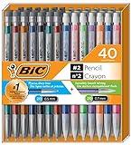 Bic Mechanical Pencil #2 EXTRA SMOOTH, 40 Pack Of Twenty 0.5mm, and Twenty 0.7 mm - Assorted Colored Barrels - Variety Pack of Bic Lead Pencils