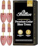 Stratton Cedar Shoe Tree - Shoe Trees for Men & Women, Sneakers, Widener & Shaper | GROWN IN USA (Medium (Fits Shoe Sizes 9-10), 2 PACK)