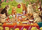 300 Piece Puzzles for Adults - Jigsaw Puzzles for Kids - Large Piece Puzzles for Seniors - Picnic Kittens and Dessert